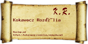 Kokavecz Rozália névjegykártya